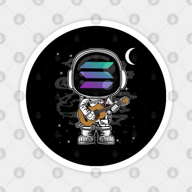 Astronaut Guitar Solana SOL Coin To The Moon Crypto Token Cryptocurrency Blockchain Wallet Birthday Gift For Men Women Kids Magnet by Thingking About